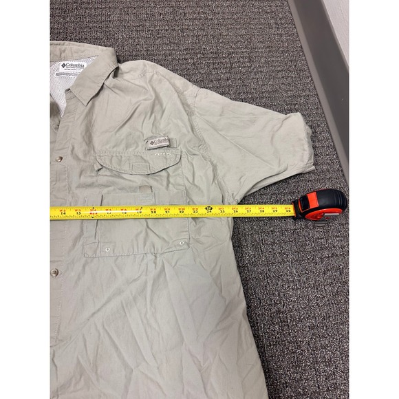 Columbia PFG Men’s Tan Collar Shirt Size 2XL See Details - Picture 7 of 8